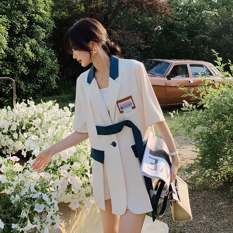 短裤西装套装女夏季2025年新款职业小个子洋气休闲西服短裤两件套