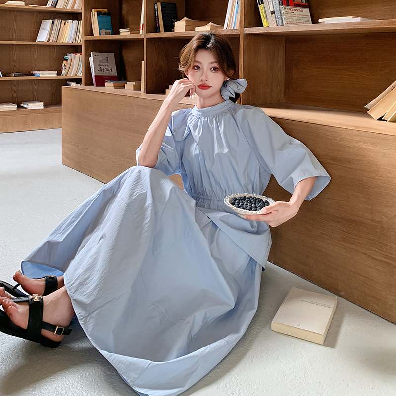蓝色一整套穿搭爆款套装裙女2025年夏季新款法式衬衣半身裙两件套