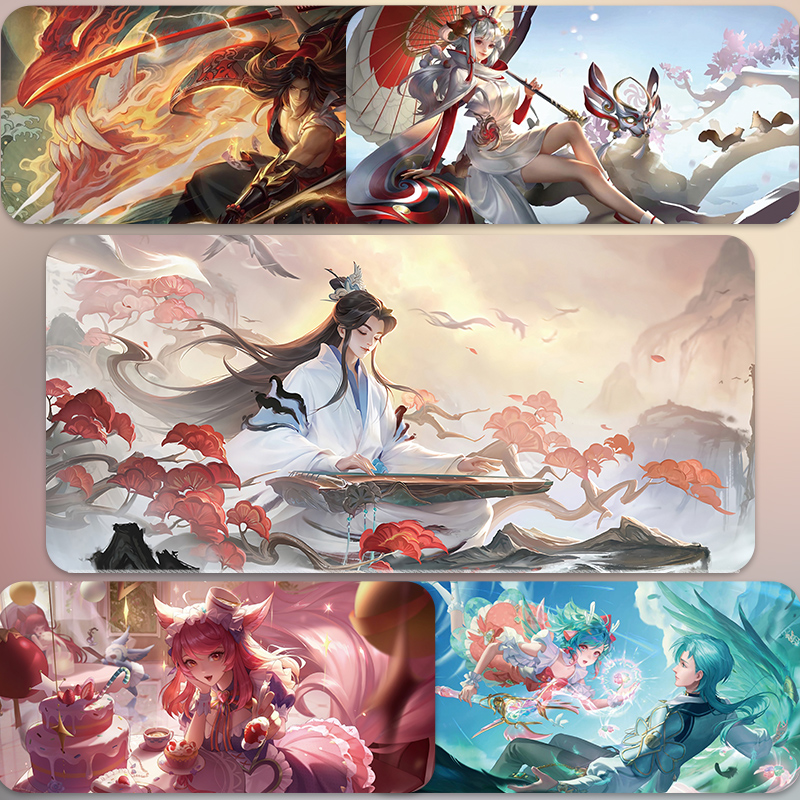 鼠标垫王者荣耀男女生超大电脑桌垫鲁班瑶诸葛亮桌布超大加厚键盘防滑耐水个性锁边电竞网咖网吧定制