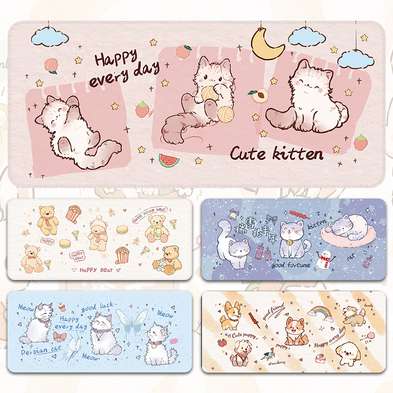 鼠标垫超大号可爱小动物书桌垫子办公学习电脑键盘垫子定制防滑垫