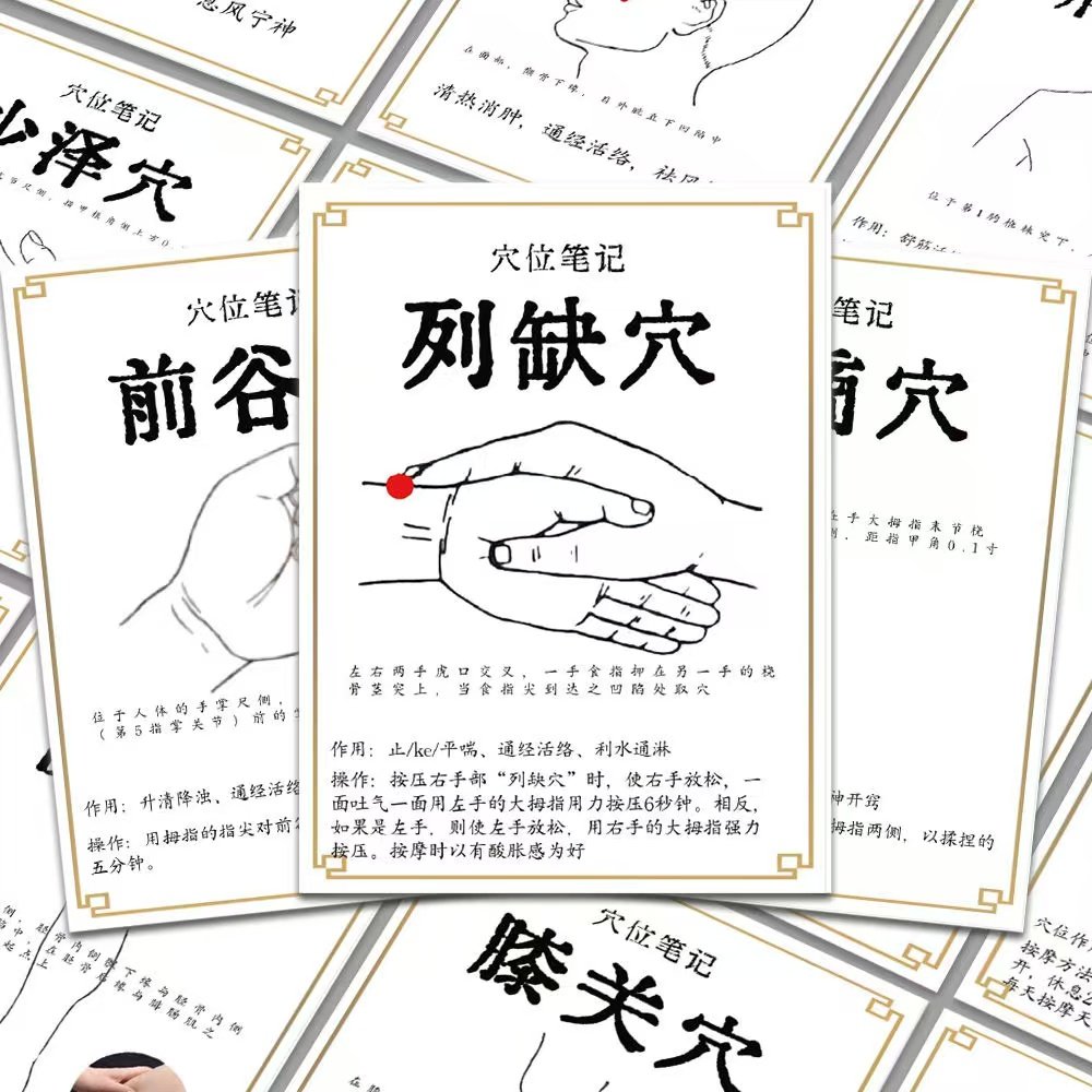 218张穴位养生调理中医贴纸人体知识按摩学习创意贴画diy桌面防水