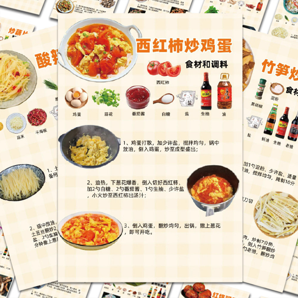 128张家常菜谱贴纸厨房小白美食制作教程装饰墙面笔记本桌面手账,文具电教/文化用品/商务用品,贴纸/立体贴纸,淘宝优惠券,粉丝福利购,淘宝优惠卷