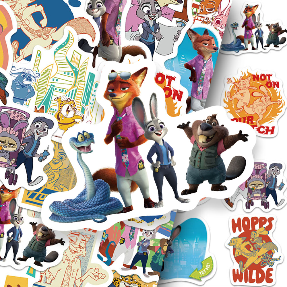 100张疯狂动物2贴纸周边电影朱迪尼克可爱卡通手账手机壳贴画装饰