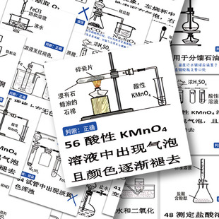 【每张单独】124张高中化学实验操作贴纸错题解析笔记贴画自粘贴