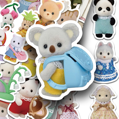 110张Calico Critters森贝儿家族贴纸卡通可爱手账笔记本防水贴画