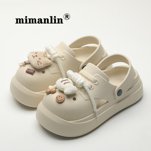 可爱厚底凉拖鞋洞洞鞋女夏季外穿2026新款防滑百搭旅游沙滩凉鞋子