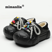 防滑防水棉鞋 米曼琳2024新款 加绒保暖时尚 个性 棉拖鞋 女包跟秋冬季