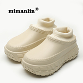 外穿秋冬季 棉鞋 女加绒厚底2024新款 网红居家用一脚蹬靴子包跟棉拖