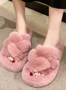 毛毛拖鞋女外穿2022新款韩版ins潮网红时尚秋冬室内家居毛绒棉鞋