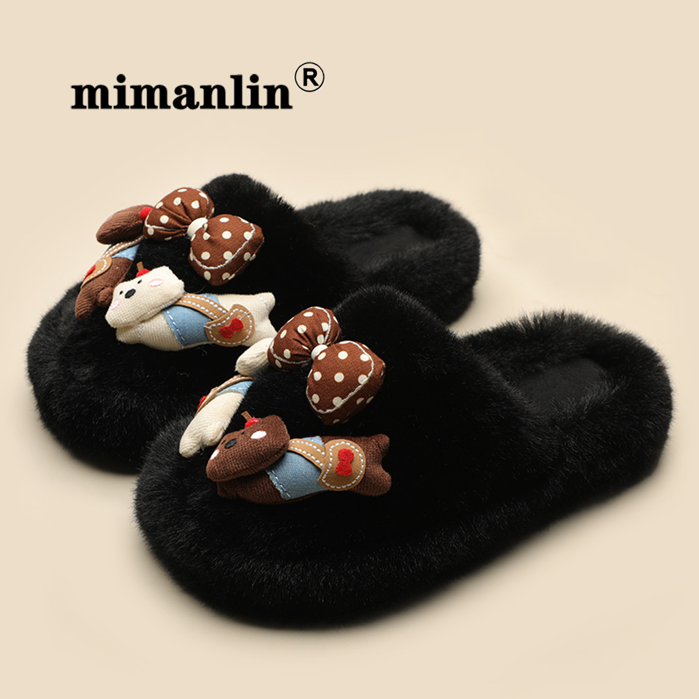 米曼琳新款毛毛拖鞋女秋冬季外穿保暖防滑可爱居家室内包头棉拖鞋,女鞋,棉鞋,淘宝优惠券,粉丝福利购,淘宝优惠卷
