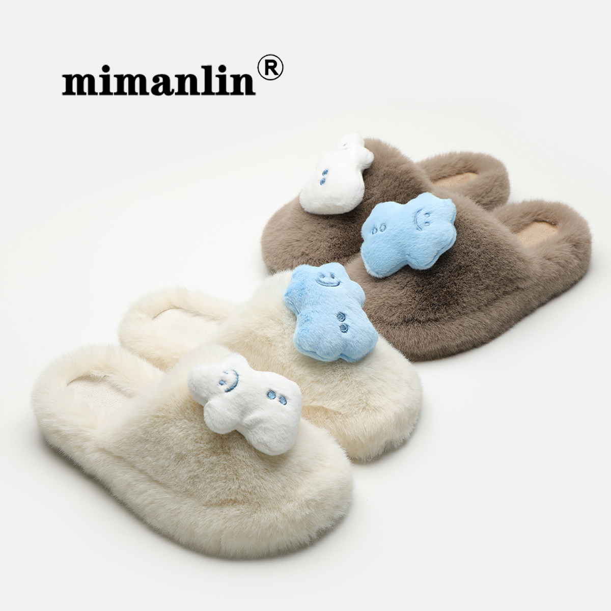 米曼琳平底毛毛拖鞋女春秋外穿时尚百搭防滑一字加绒懒人棉拖鞋子,女鞋,毛毛鞋,淘宝优惠券,粉丝福利购,淘宝优惠卷