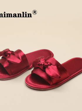 喜庆红色本命年结婚拖鞋春夏陪嫁一对情侣轻奢新婚礼晨袍四季婚鞋