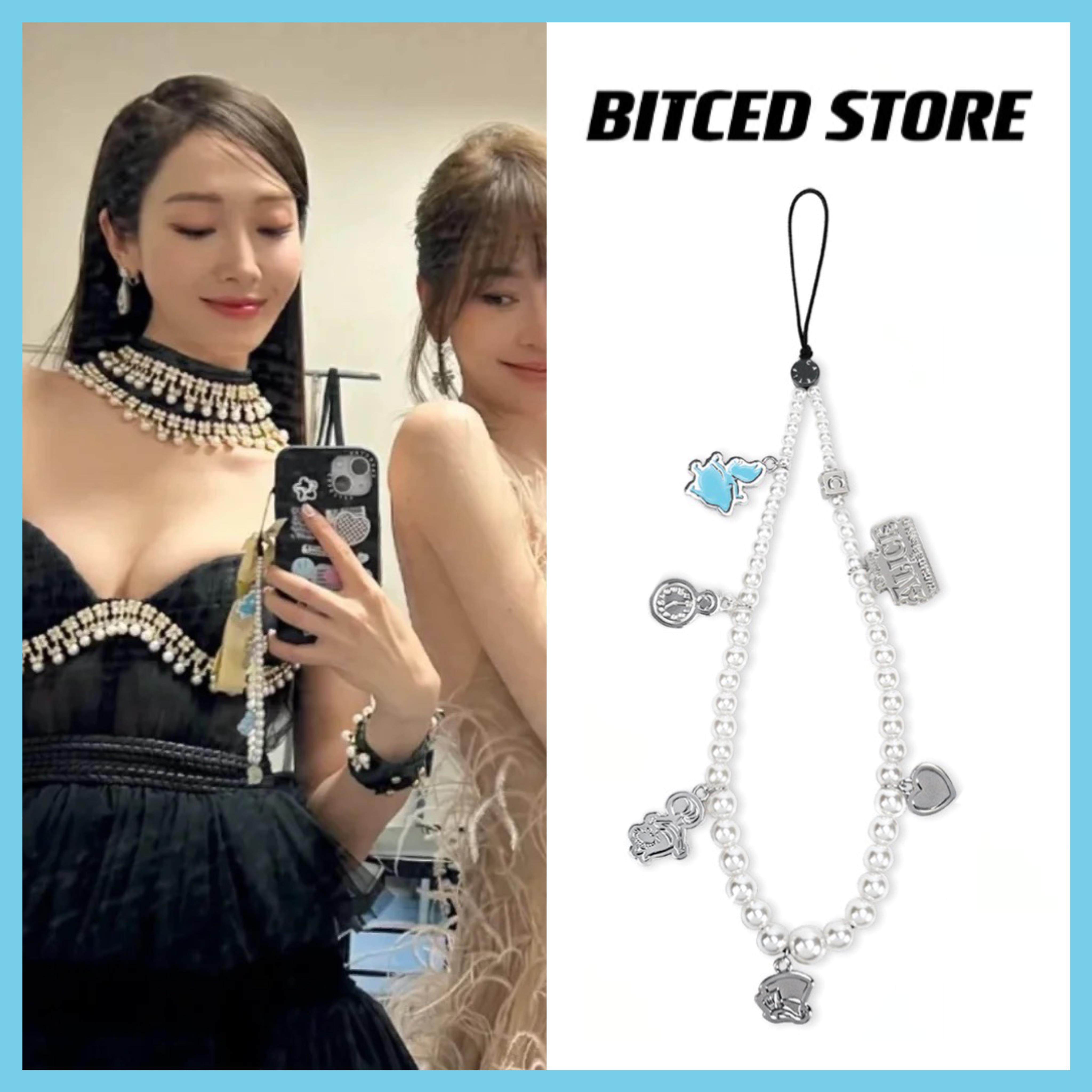 网红明星郑秀妍同款爱丽丝梦游仙境手机链条吊坠公主珍珠挂饰绳女