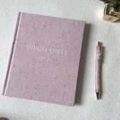 pen 感恩本布艺正念本自填日志本外贸a5高货本子粉色ins风五分钟