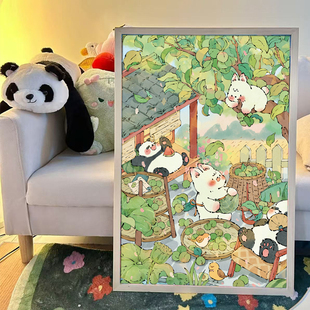 春夏秋冬熊猫四季拼图全套1000片治愈系成人版解压风景男女孩礼物