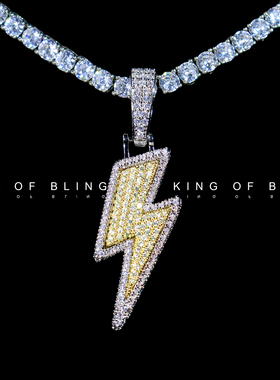 KOB 王以太闪火同款双色小闪电 kingofbling 嘻哈潮流说唱高端