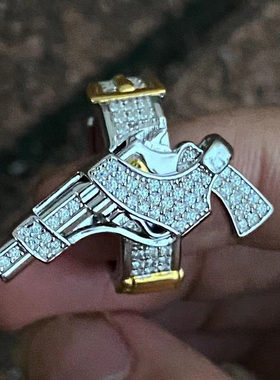 kingofbling嘻哈左轮戒指开口可调节可拆卸