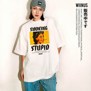 WIINUS原创25年春季新款重磅宽松纯棉潮流圆领短袖T恤男女同款