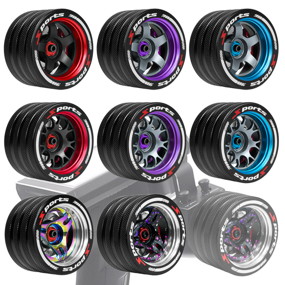RC遥控 SANWA/FUTABA/NB4/7PX/X9 遥控器通用型全金属手轮 方向轮