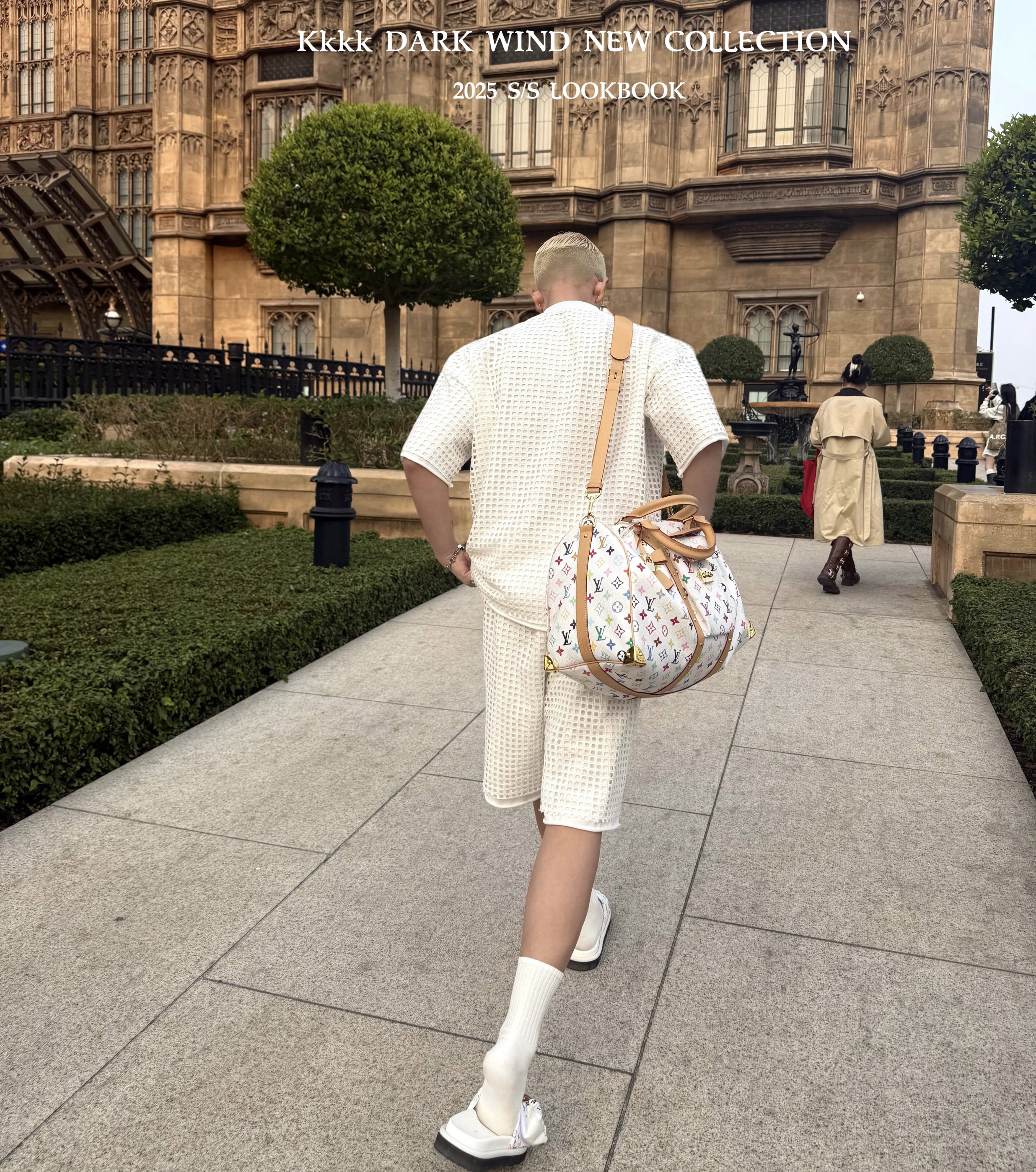 kkkk暗黑风「南法假日」老钱网格短袖短裤套装夏日短袖短裤新款