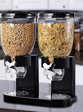 跨境麦片机2L单桶双桶三桶谷物分配器厨房五谷杂粮立式储物收纳罐