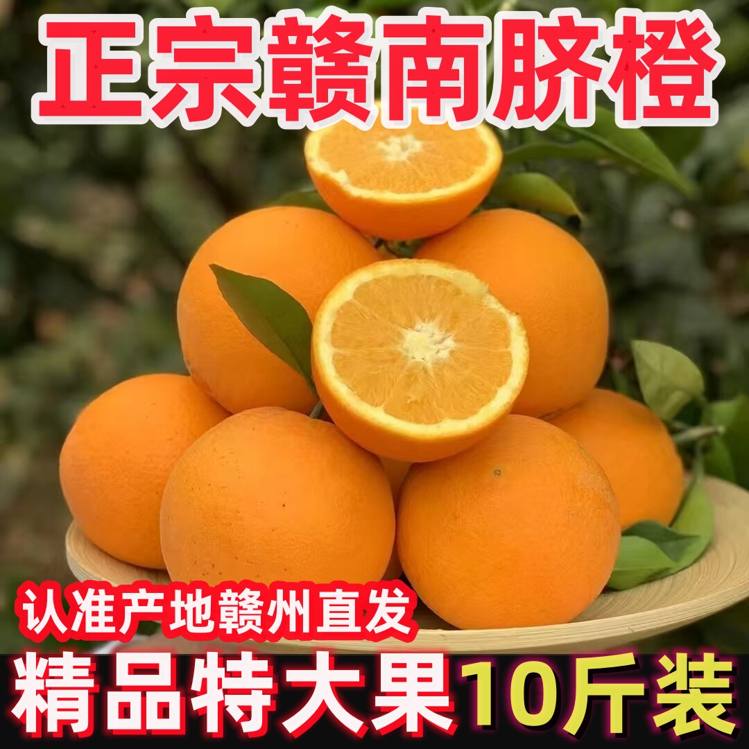 正宗赣南脐橙橙子新鲜10斤装大果江西赣州产地直发水果当季整箱
