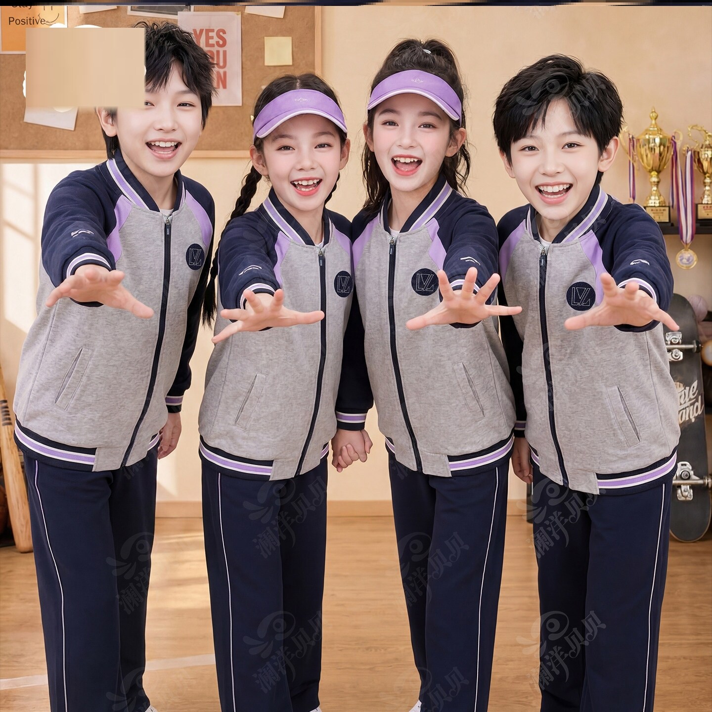 辽宁省沈阳市大东区中学生春秋季校服第二款儿童初中生运动班服