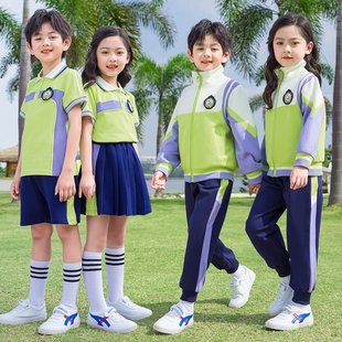 幼儿园班服中小学生一年级jk红色条纹衫 幼儿园园服小学生校服短裙