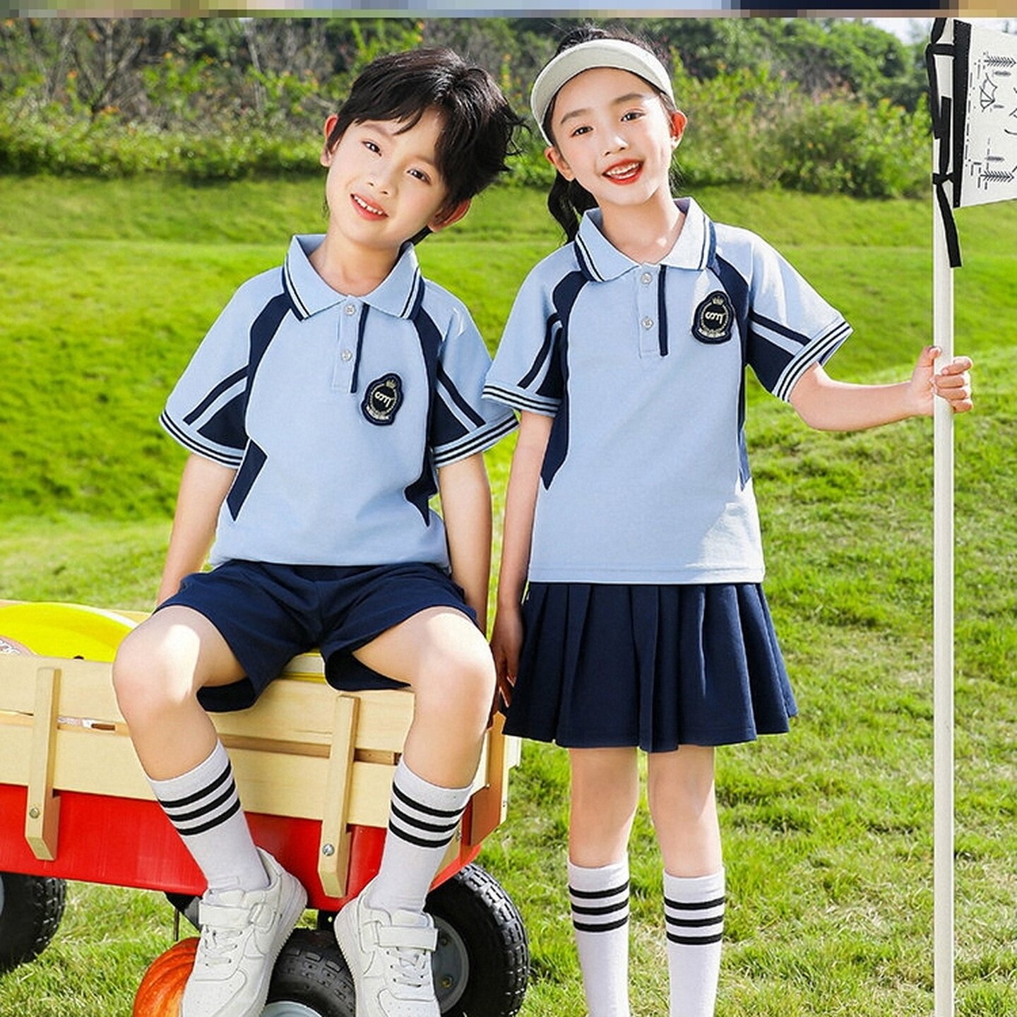 小学生班服学院风毕业一年级短袖舞蹈服运动服园服演出服套装裙裤