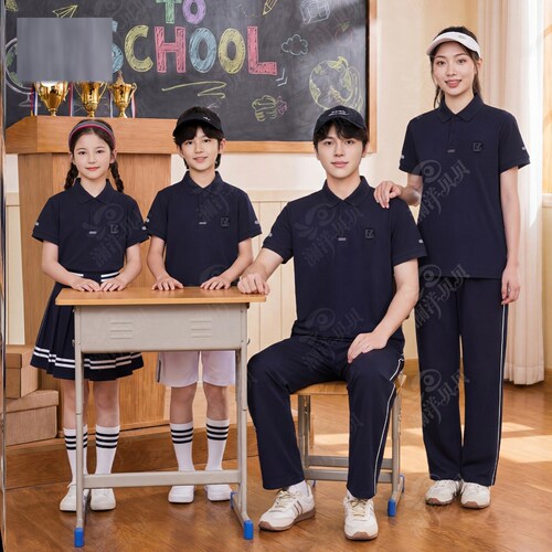 辽宁沈阳市沈北新区小学夏季校服第三款 中学校服第二款儿童班服