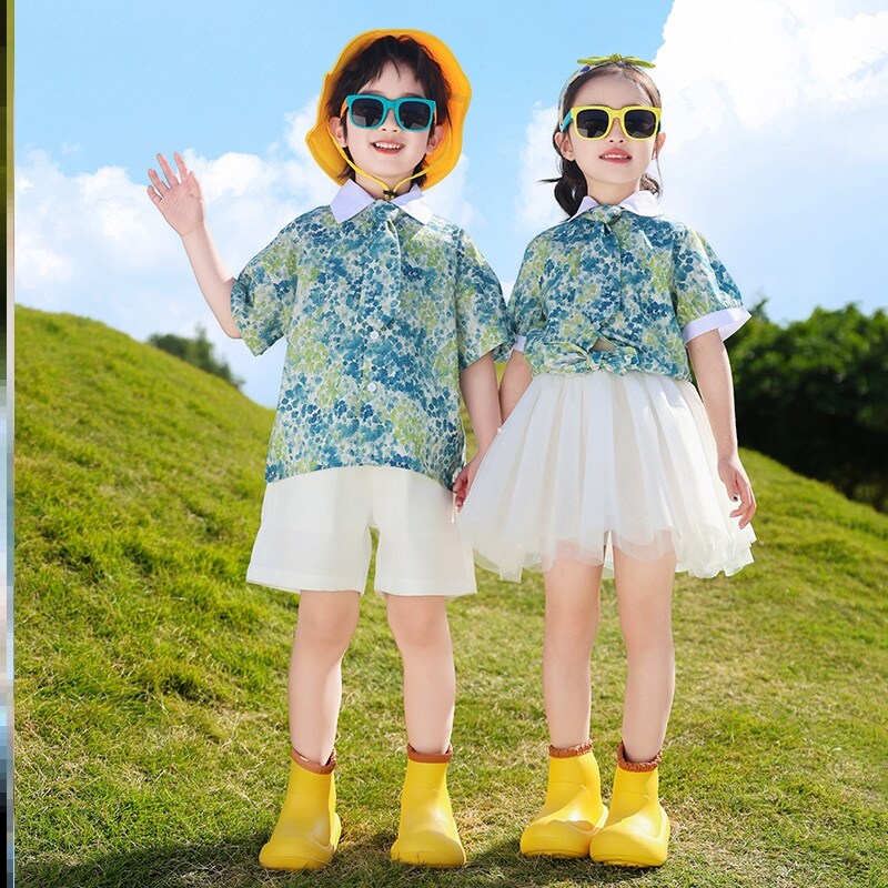 小学生班服儿童表演服民族风毕业照开幕式夏装运动会足球衣舞蹈