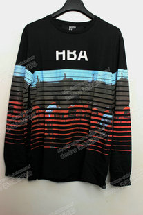 HBA 3折 Inmate Air Hood 黑色条纹人像印花T恤 现货