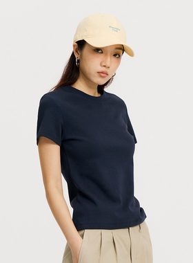 BuPaiDui 圆领正肩T恤运动透气夏季百搭修身打底短袖上衣休闲内搭