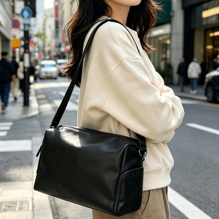 2026新品女士简约风托特包 软皮单肩包女 百搭斜挎包健身洗漱大包