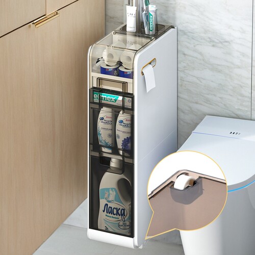 Toilet rack bathroom toilet crevice storage cabinet gap lock