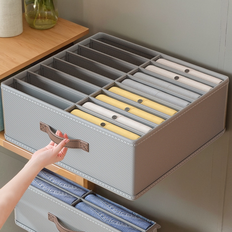 Double pants storage box Household clothes organizer closet
