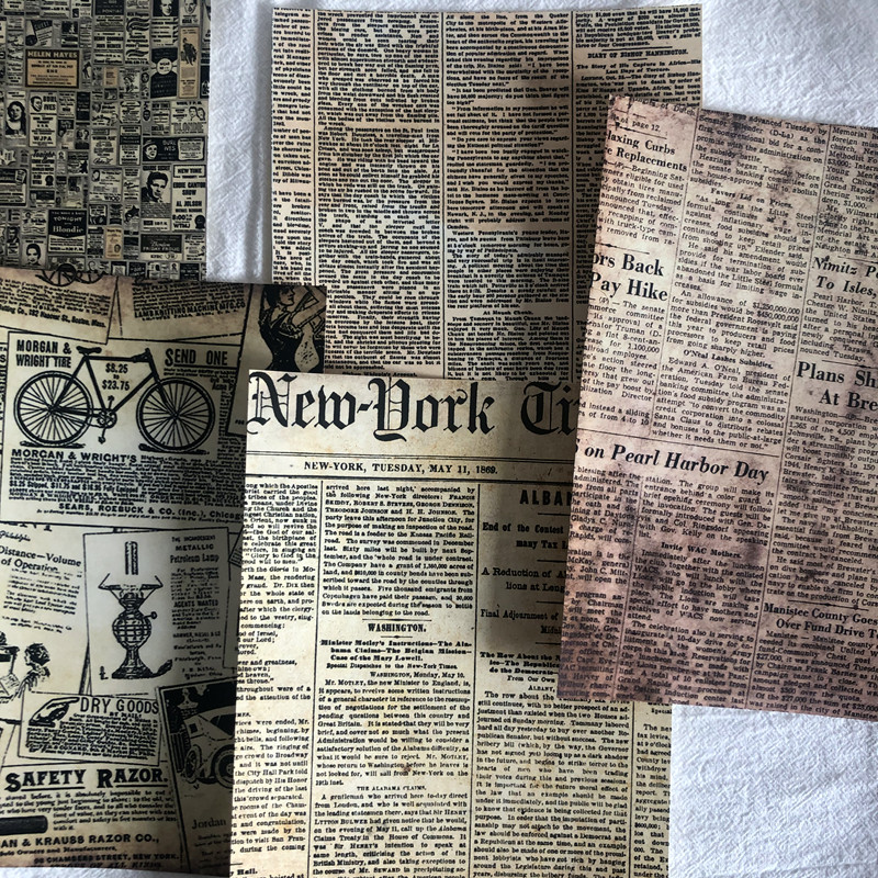 junk journal tn手帐装饰素材 复古报纸做旧vantage