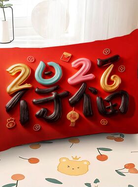 2026新年喜庆福气抱枕客厅沙发房间卧室床上枕头春节装饰抱枕靠枕