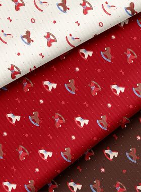 新年红色卡通桌布新款小马波点春节氛围餐桌装饰背景布喜庆茶几布