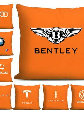 定制高档橙色沙发抱枕汽车标志周边腰靠垫车载后排靠枕装饰枕头