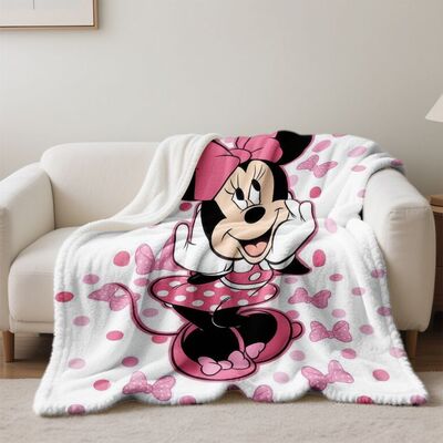 可爱卡通米妮Minnie Mouse毛毯法兰绒家居沙发卧室午睡空调毯薄款
