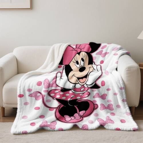 可爱卡通米妮Minnie Mouse毛毯法兰绒家居沙发卧室午睡空调毯薄款