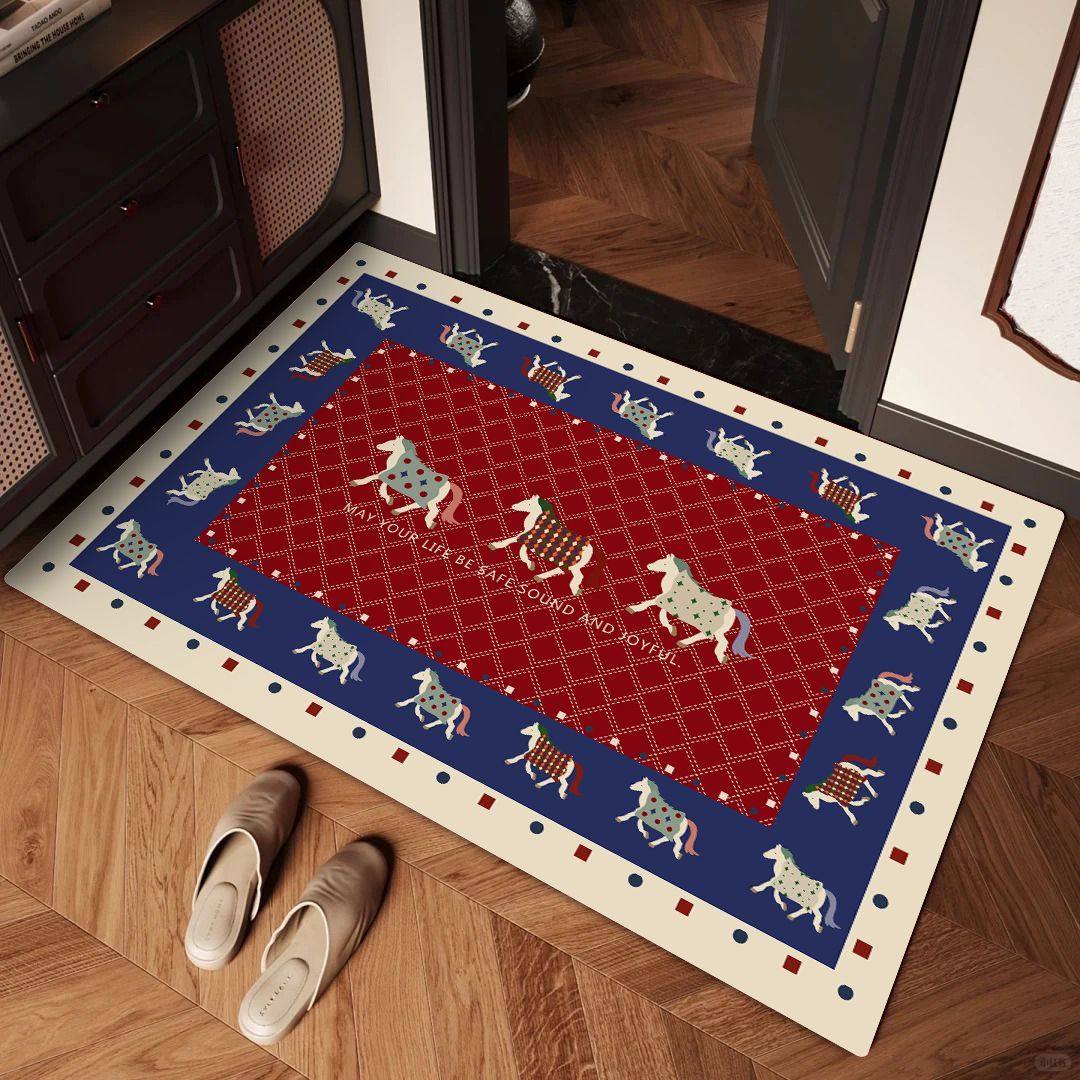 2026马年入户硅藻泥地垫新年复古风家居防滑耐磨脚垫浴室吸水地垫,居家布艺,地毯,淘宝优惠券,粉丝福利购,淘宝优惠卷