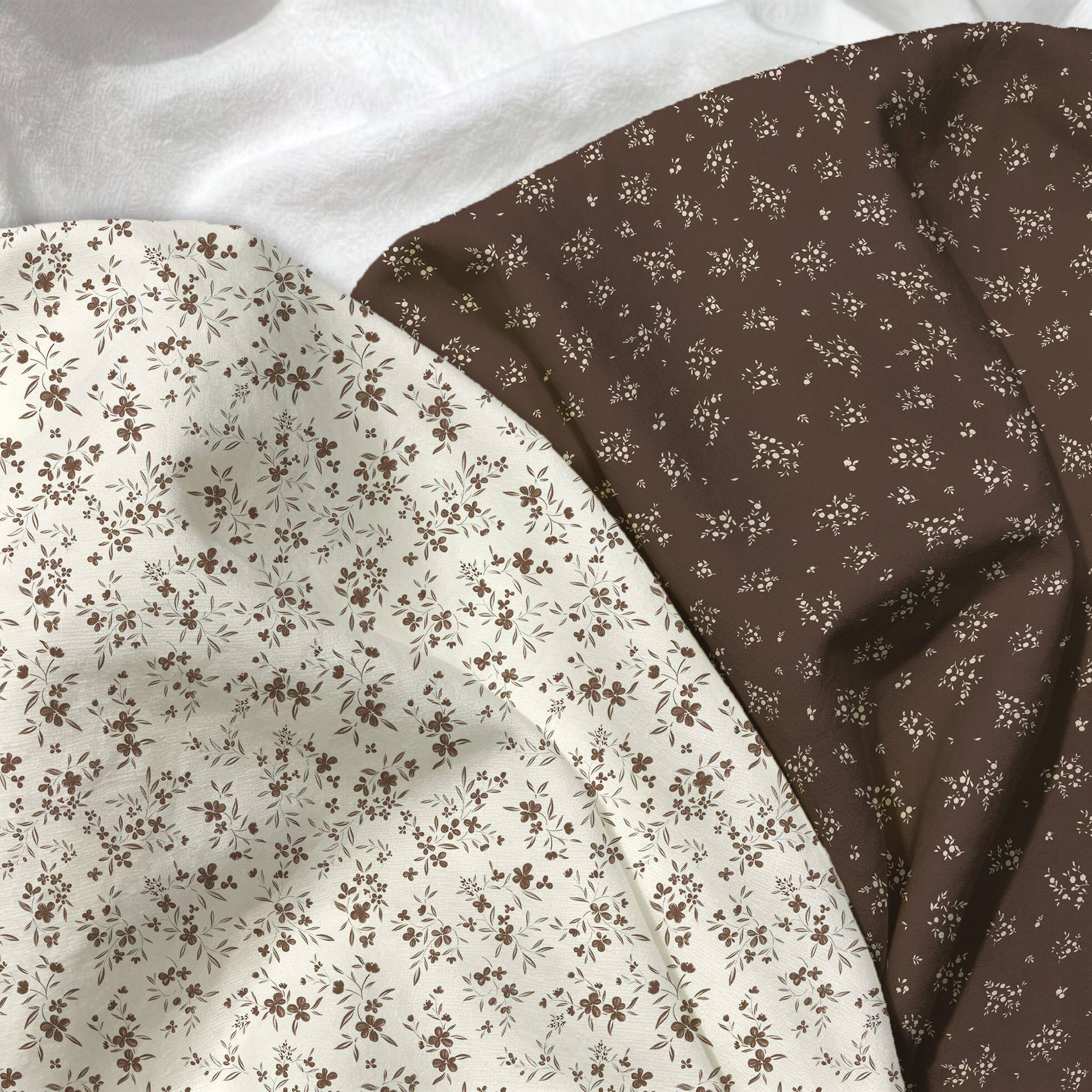 静野繁华咖色碎花复古桌布布料房间家用书桌拍照背景布diy布料