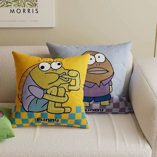 比奇堡居民丑萌呆呆鱼卡通周边抱枕二次元动漫卡通枕头可爱靠枕皮