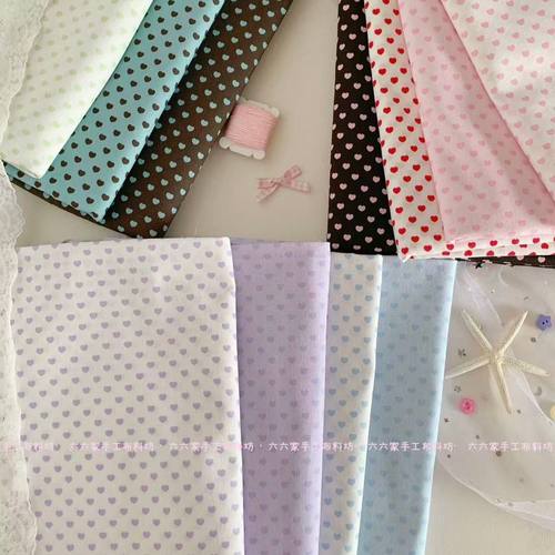 韩系迷你小爱心桌布绒布印花粉色波点布料ins手工diy娃娃衣服大肠