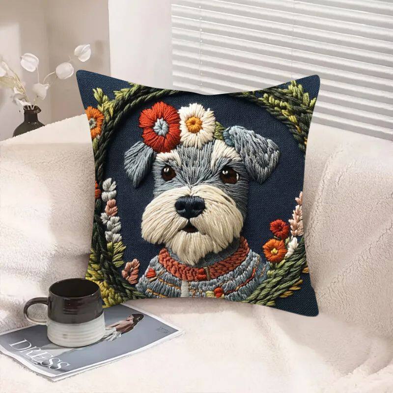 爆款狗狗系列印花抱枕森系家居客厅沙发超软靠垫床头超软靠垫含芯