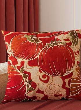 新年中式抱枕沙发客厅靠枕套床头床上飘窗装饰靠背靠垫含芯可拆洗