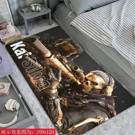 三角洲行动仿羊绒地毯二次元游戏宿舍卧室床边地毯玄关入户门地垫