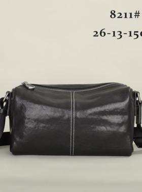 单肩斜挎包头层植鞣牛皮原创设计男女士通勤单肩包斜挎包简约8211